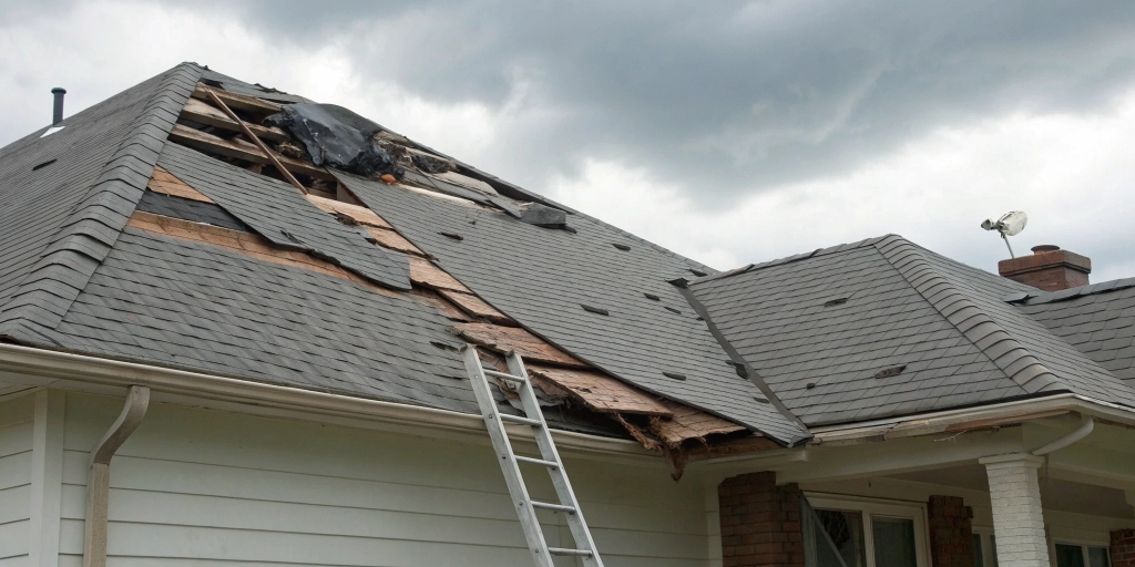 Close-up of roof shingles curling upward, highlighting essential repair needs to prevent further roof damage