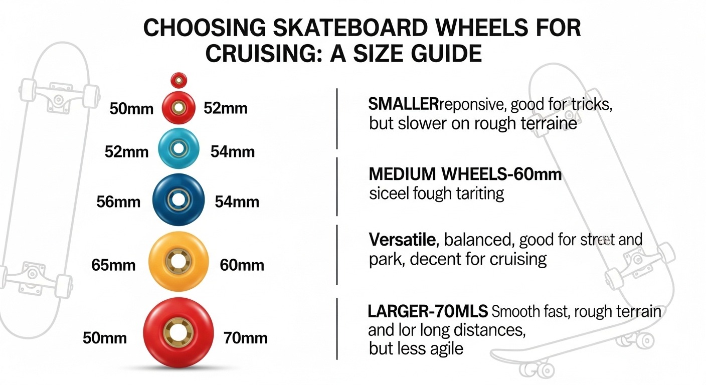 Comparison chart showing 54mm vs 60mm skateboard wheels