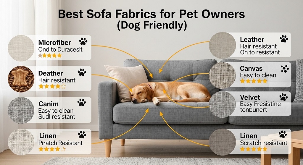 Comparison of leather and microfiber sofas for dog owners