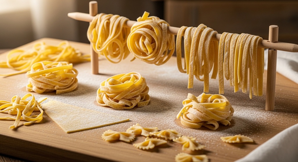 Testing brittleness of dried homemade pasta strand