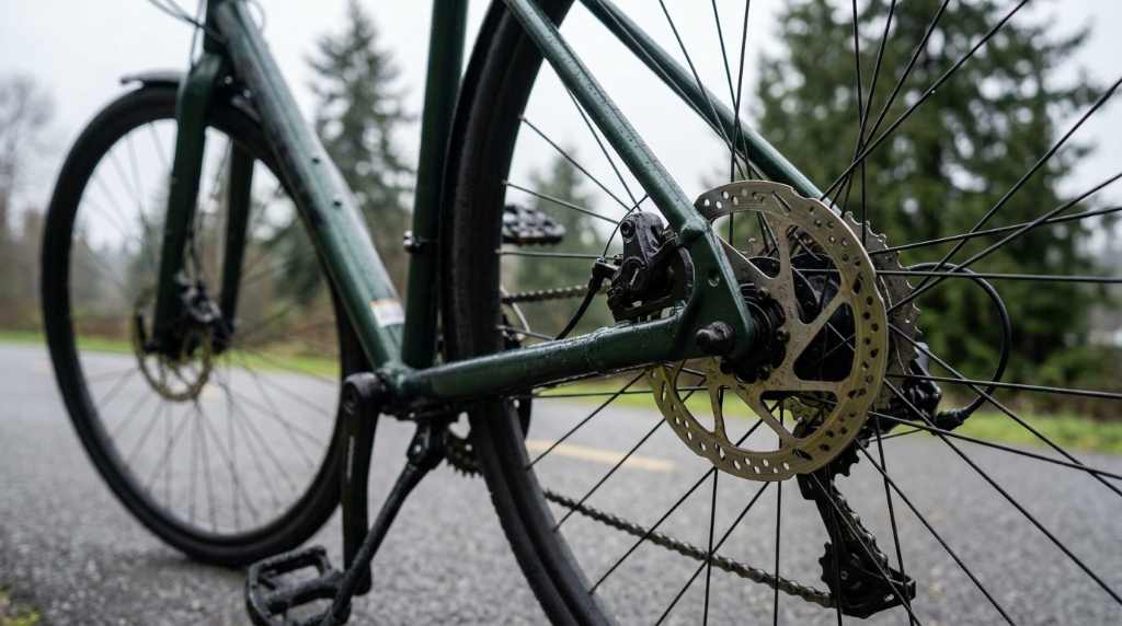 Cleaning bicycle disc brake rotor with isopropyl alcohol