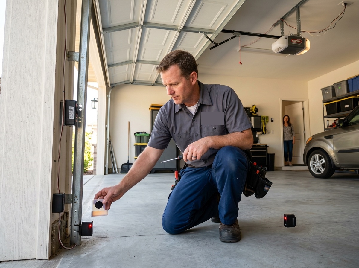 Ensure safe, smooth operation after garage door opener installation. Learn how to correctly test sensor alignment and verify auto-reverse safety features today